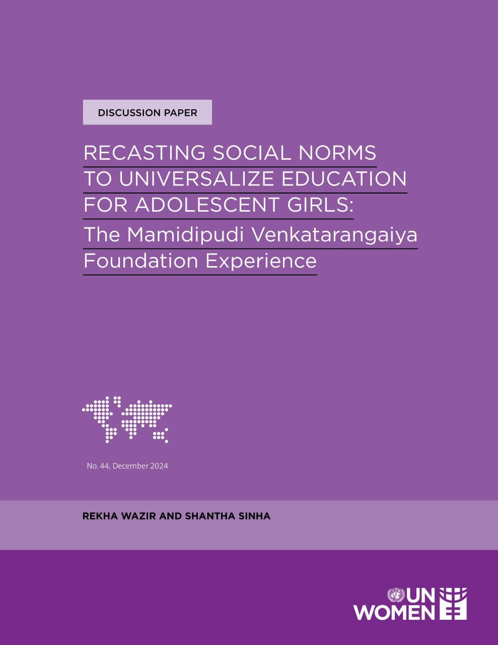 Recasting social norms to universalize education for adolescent girls: The Mamidipudi Venkatarangaiya Foundation experience