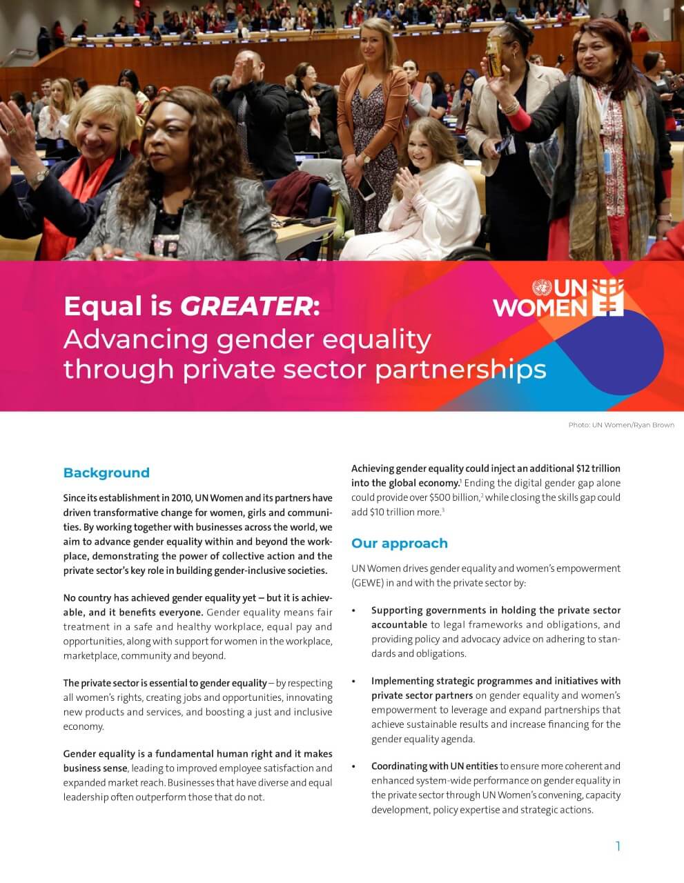 Equal is greater: Advancing gender equality through private sector partnerships