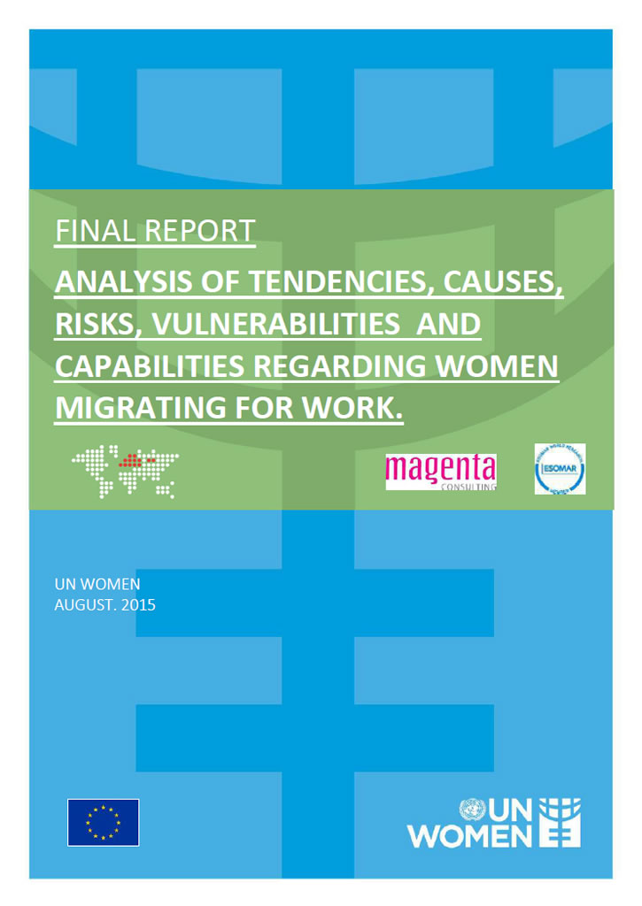 Analysis of tendencies, causes, risks, vulnerabilities and capabilities regarding women migrating for work