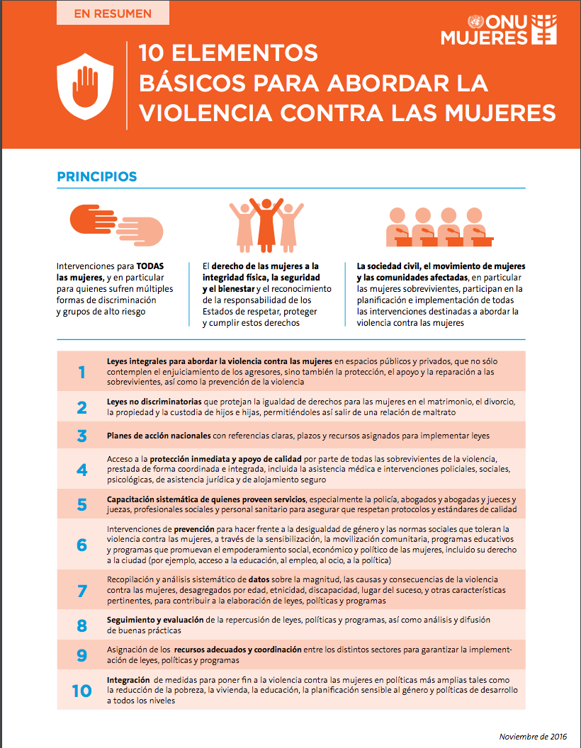 10 ELEMENTOS BÁSICOS PARA ABORDAR LA VIOLENCIA CONTRA LAS MUJERES