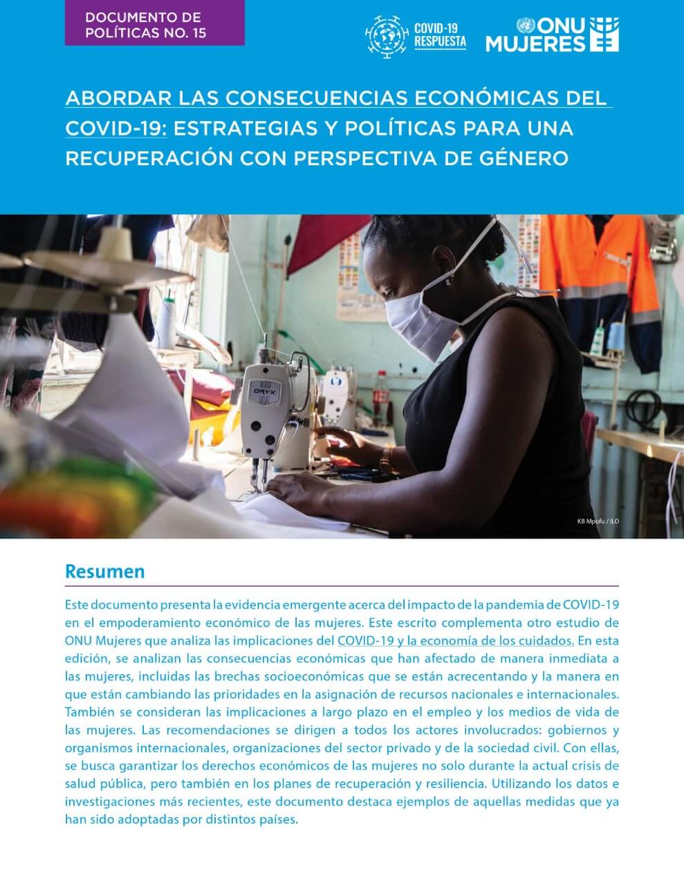 Abordar las consecuencias económicas del COVID-19: Estrategias y políticas para una recuperación con perspectiva de género