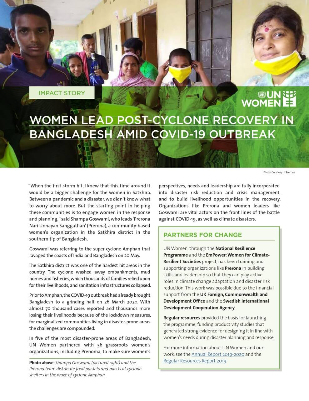 UN Women impact story: Women lead post-cyclone recovery in Bangladesh amid COVID-19 outbreak