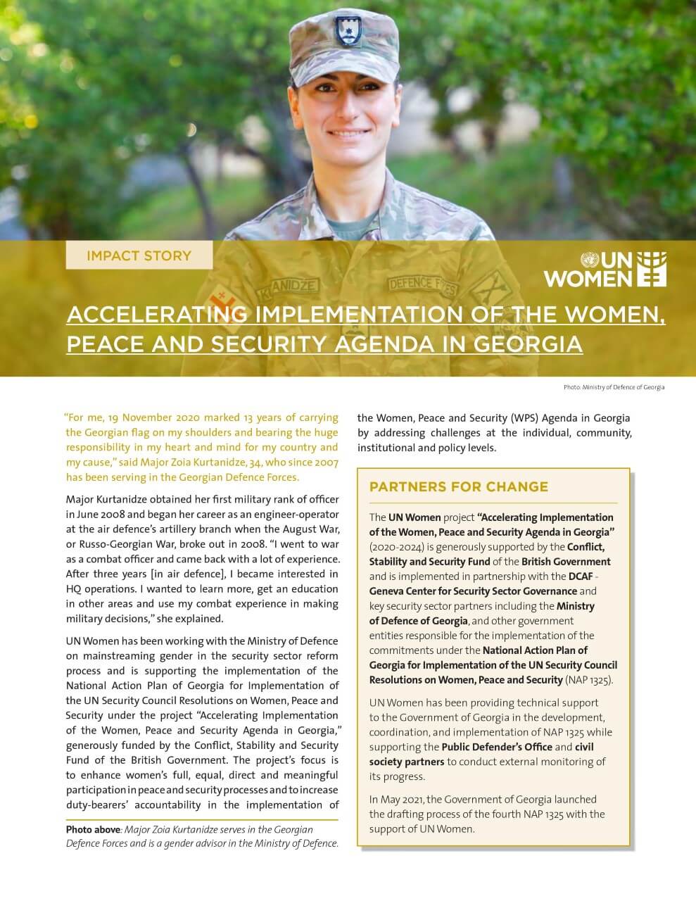 UN Women impact story: Accelerating implementation of the women, peace, and security agenda in Georgia