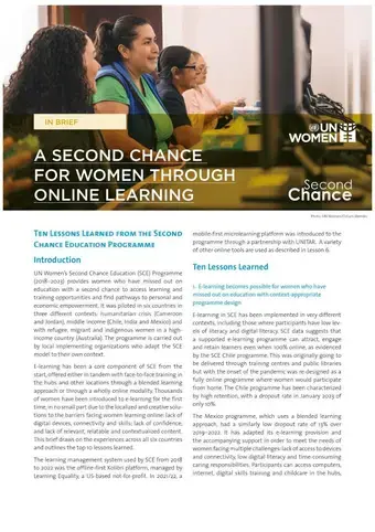 A second chance for women through online learning: Ten lessons learned from the Second Chance Education Programme