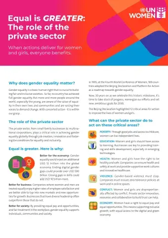 Equal is Greater: The role of the private sector