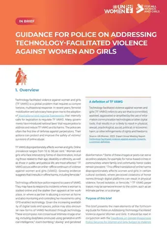Guidance for police on addressing technology-facilitated violence against women and girls
