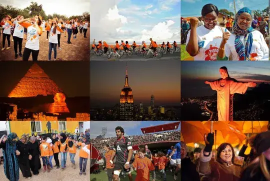 collage of 16 days of activism initiatives around the world 