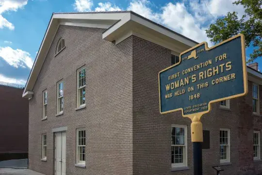 Wesleyan Methodist Church. Constructed 1843. Site of the first Women's Rights Convention. Seneca Falls, NY. NRHP.