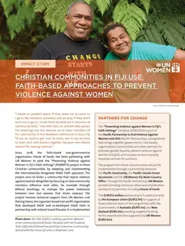 Christian communities in Fiji use faith-based approaches to prevent violence against women