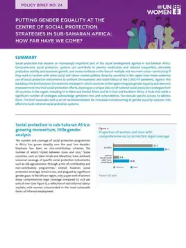Putting gender equality at the centre of social protection strategies in sub-Saharan Africa