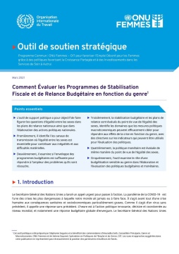 Comment évaluer les programmes de stabilisation fiscale et de relance budgétaire en fonction du genre