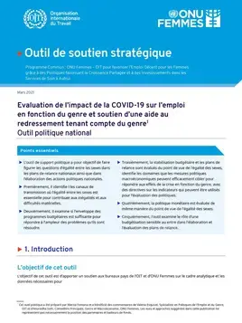 Evaluation de l’impact de la COVID-19 sur l’emploi en fonction du genre et soutien d’une aide au redressement tenant compte du genre