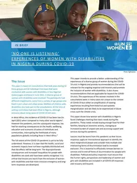 “No one is listening”: Experiences of women with disabilities during COVID-19 in Nigeria