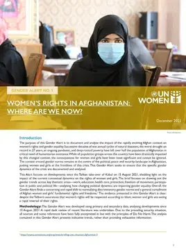 Gender Alert I: Women's rights in Afghanistan: Where are we now?