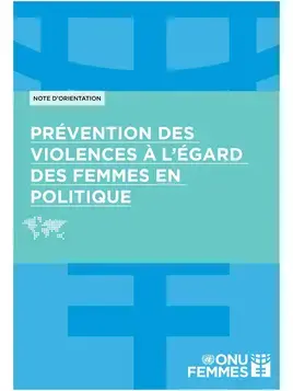 Note d’orientation : Prévenir la violence à l’égard des femmes en politique