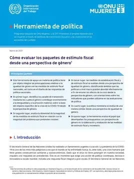 Cómo evaluar los paquetes de estímulo fiscal desde una perspectiva de género