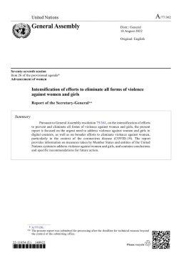 Intensification of efforts to eliminate all forms of violence against women: Report of the Secretary-General (2022)