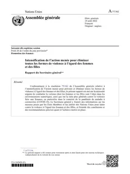 Intensification de l’action menée pour éliminer toutes les formes de violence à l’égard des femmes et des filles: Rapport du Secrétaire général (2022)