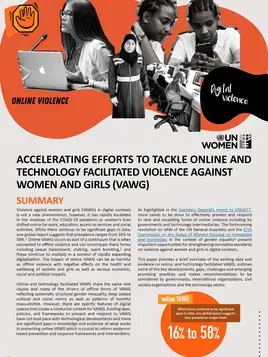 Accelerating efforts to tackle online and technology-facilitated violence against women and girls