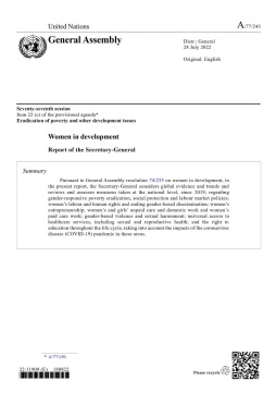 Women in development: Report of the Secretary-General (2022)