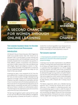 A second chance for women through online learning: Ten lessons learned from the Second Chance Education Programme
