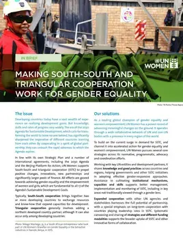 Brief: Making South–South and triangular cooperation work for gender equality