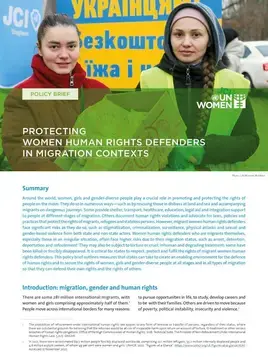 Policy brief: Protecting women human rights defenders in migration contexts