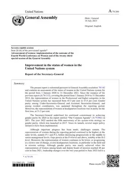 Improvement in the status of women in the United Nations system: Report of the Secretary-General (2023)
