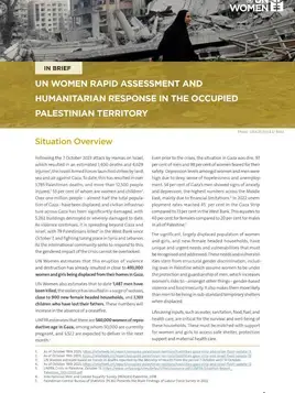 UN Women rapid assessment and humanitarian response in the Occupied Palestinian Territory