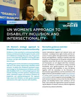 UN Women’s approach to disability inclusion and intersectionality