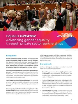 Equal is greater: Advancing gender equality through private sector partnerships