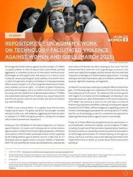 Repository of UN Women’s work on technology-facilitated violence against women and girls
