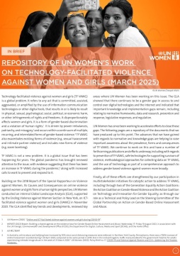 Repository of UN Women’s work on technology-facilitated violence against women and girls