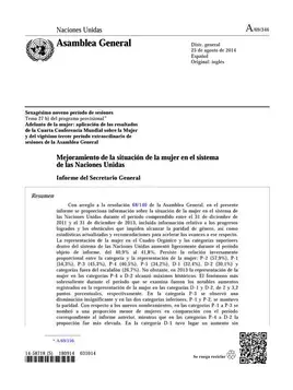 Mejoramiento de la situación de la mujer en el sistema de las Naciones Unidas: Informe del Secretario General (2014)