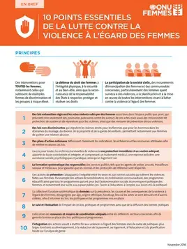 Eléments essentiels pour mettre fin à la violence à l’égard des femmes et des jeunes filles