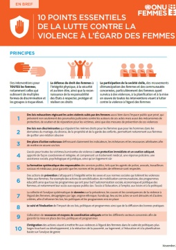 Eléments essentiels pour mettre fin à la violence à l’égard des femmes et des jeunes filles