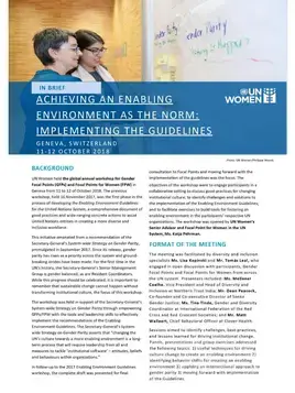 Achieving an enabling environment as the norm: Implementing the guidelines