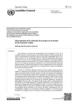 Mejoramiento de la situación de la mujer en el sistema de las Naciones Unidas: Informe del Secretario General (2019)