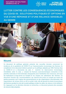 Lutter contre les conséquences économiques du COVID-19 : solutions politiques et options en vue d’une réponse et d’une relance sensibles au genre