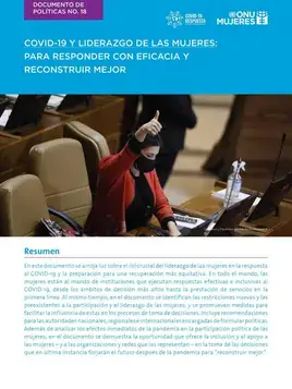 COVID-19 y liderazgo de las mujeres: Para responder con eficacia y reconstruir mejor