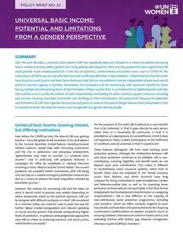 Universal basic income: Potential and limitations from a gender perspective