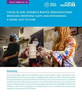 COVID-19 and women's rights organizations: Bridging response gaps and demanding a more just future