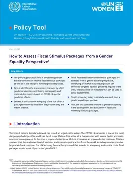 How to assess fiscal stimulus packages from a gender equality perspective