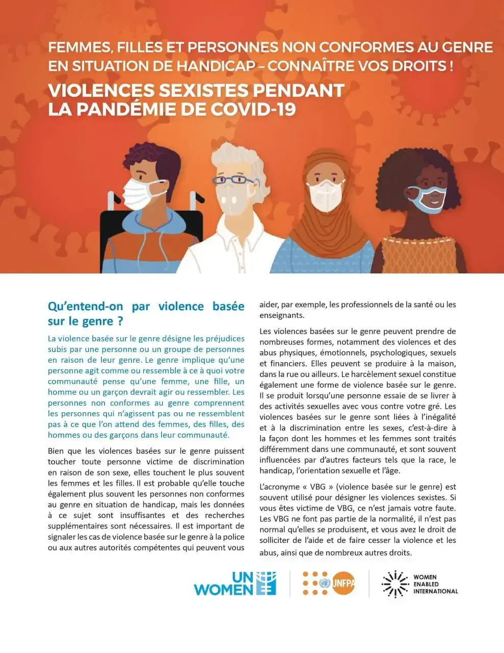 Femmes, filles et personnes au genre non conforme handicapées : Connaissez vos droits !