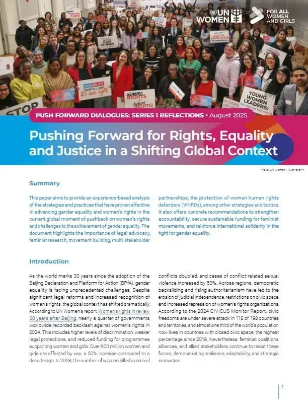 Pushing forward for rights, equality and justice in a shifting global context