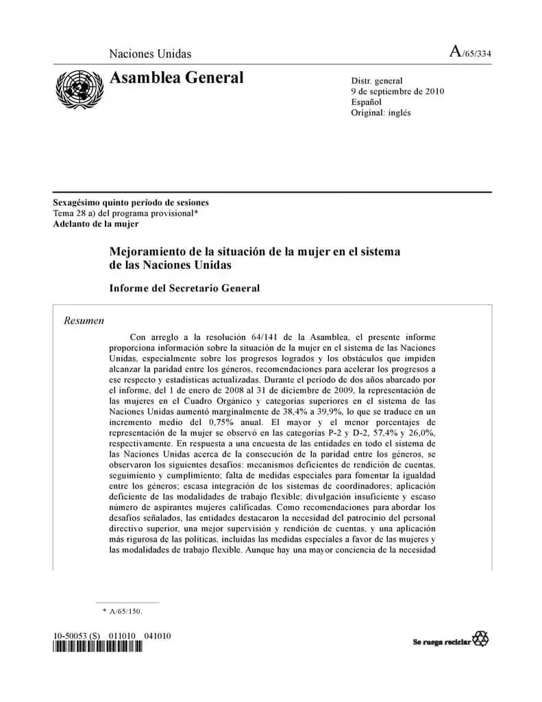 improvement-in-the-status-of-women-in-the-un-system-2010-es.jpg Mejoramiento de la situación de la mujer en el sistema de las Naciones Unidas: Informe del Secretario General (2010)
