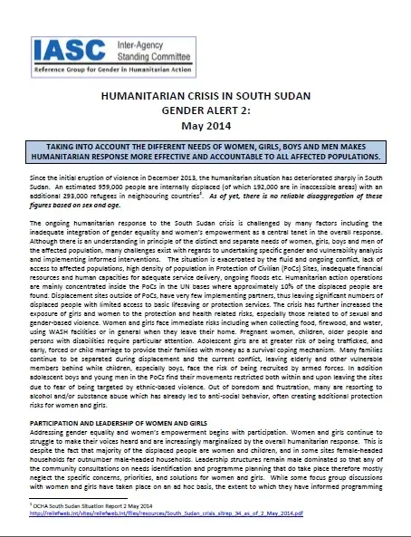 South Sudan Report jpg.jpg South Sudan Gender Alert