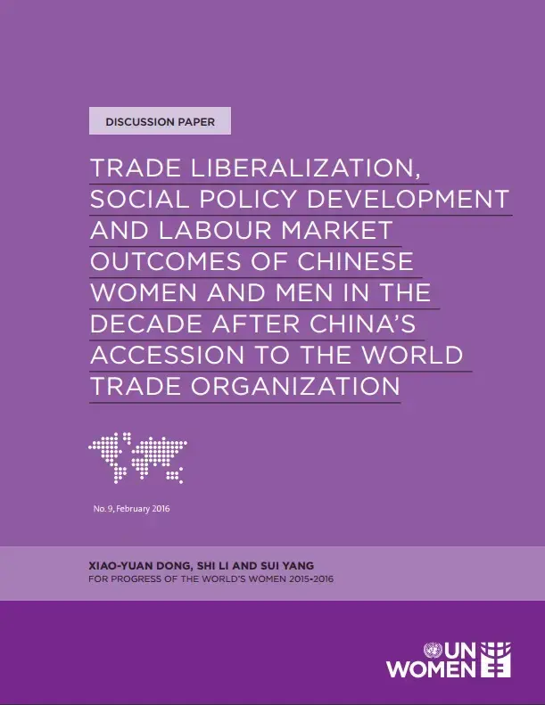 china-labor-force-analysis-cover.jpg Trade liberalization, social policy development, and labour market outcomes of chinese women and men in the decade after China's accession to the world trade organization