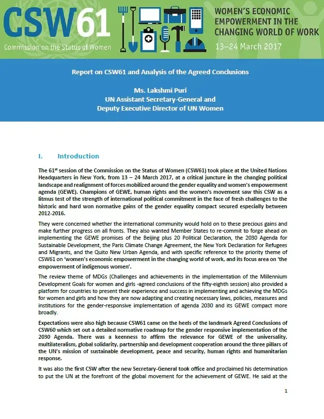 CSW61-Analysis.jpg Report of CSW61 and analysis of the agreed conclusions