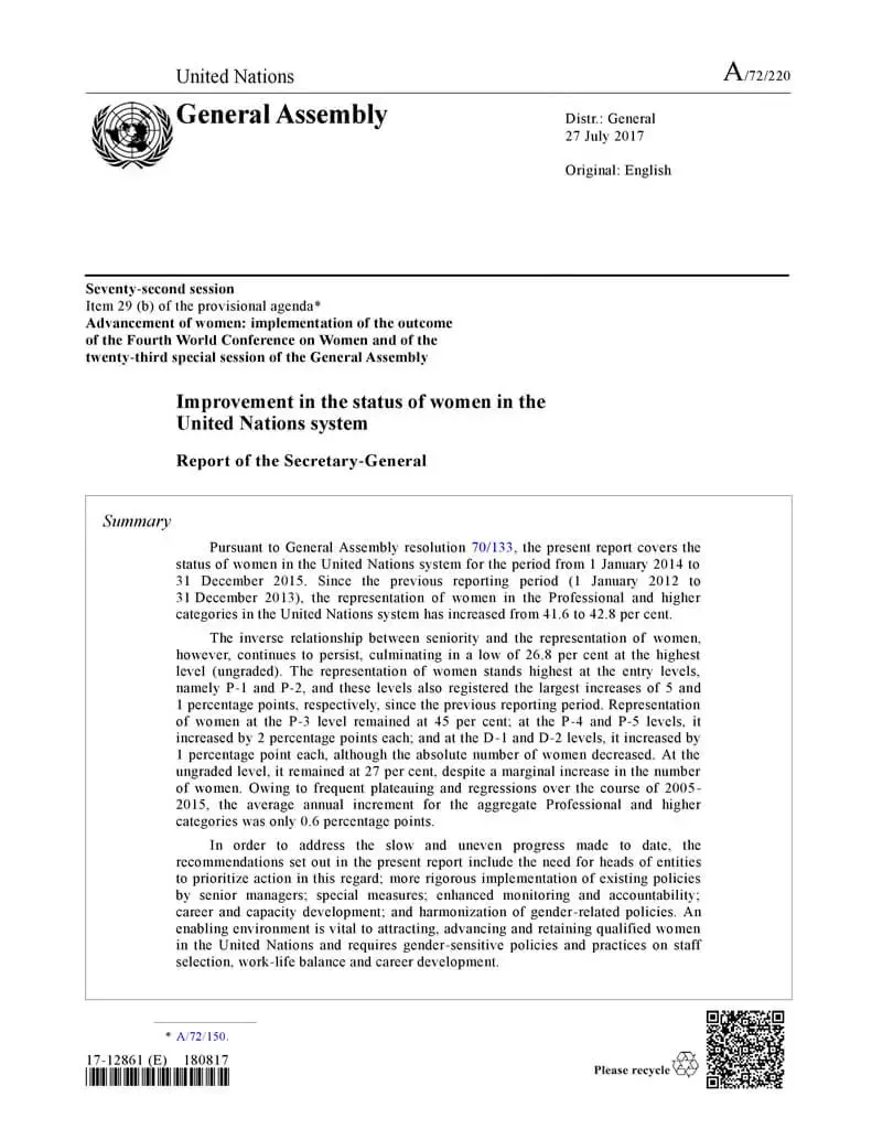 Improvement-in-the-status-of-women-in-the-UN-system-2017-en.jpg Improvement in the status of women in the United Nations system: Report of the Secretary-General (2017)